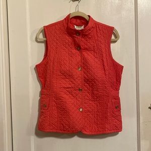 EUC pink quilted Talbots vest size small